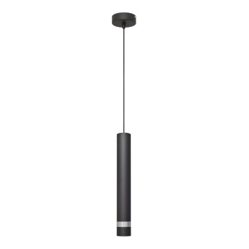 LED Chandelier on a string TUBA 1xGU10/4,8W/230V black/shiny chrome