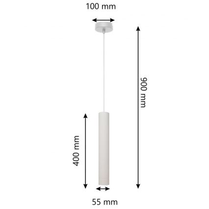 LED Chandelier on a string TUBA 1xGU10/4,8W/230V grey/matte chrome