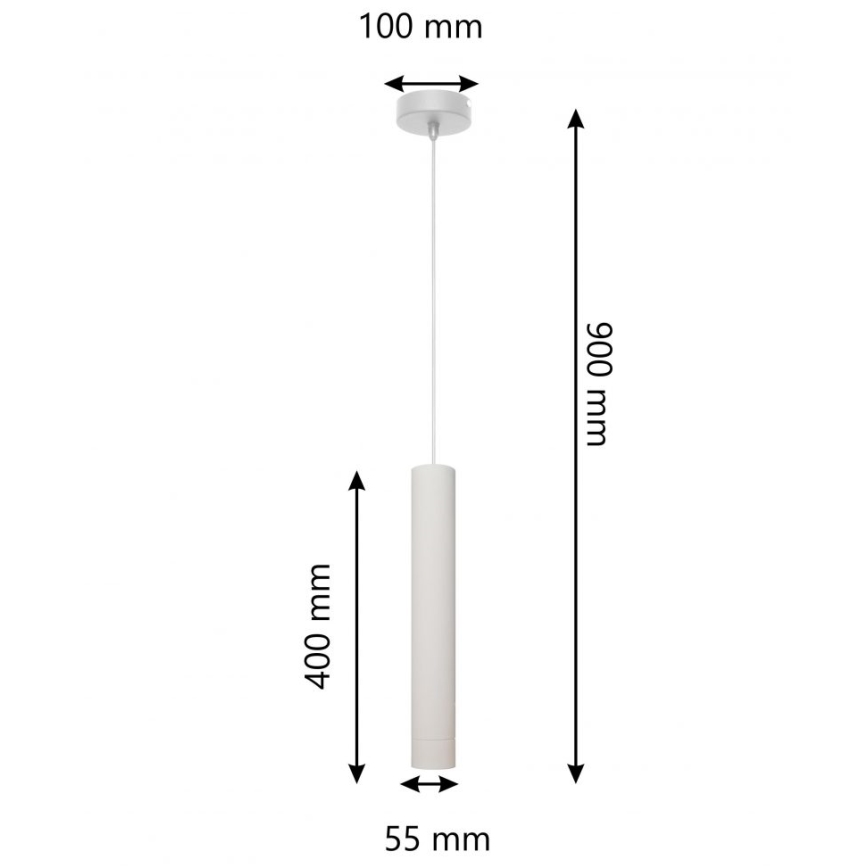 LED Chandelier on a string TUBA 1xGU10/4,8W/230V grey/matte chrome