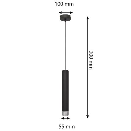 LED Chandelier on a string TUBA 1xGU10/4,8W/230V