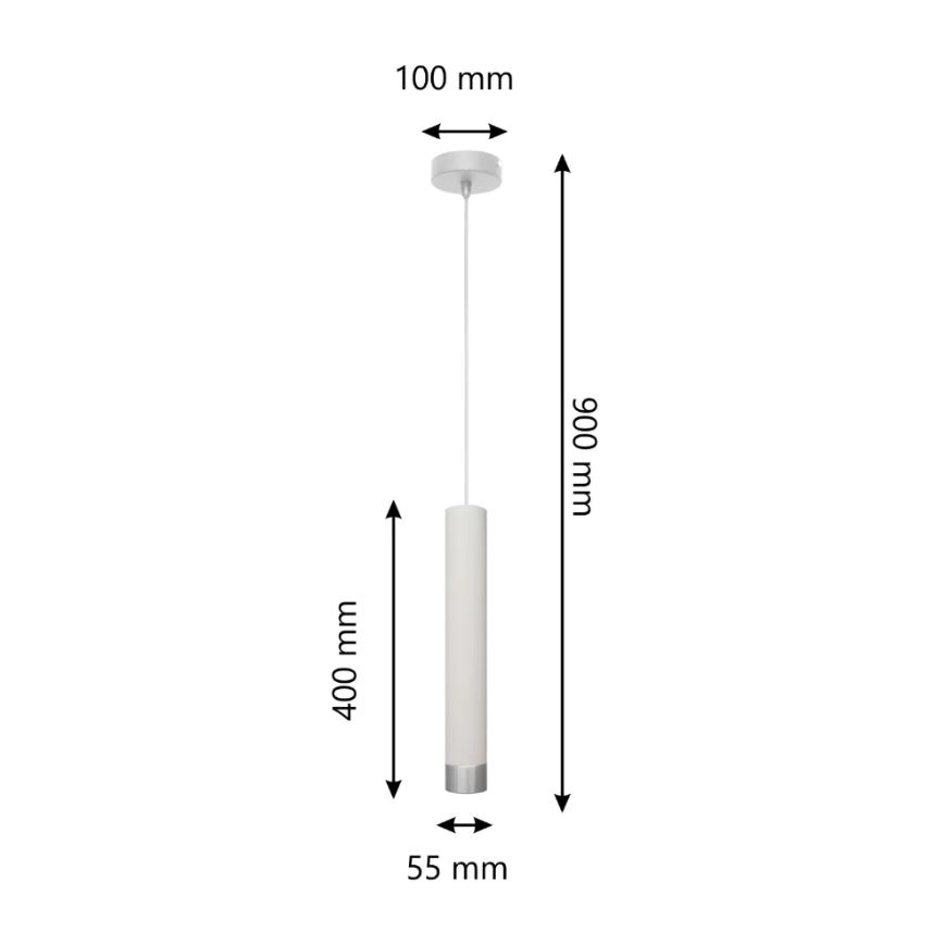 LED Chandelier on a string TUBA 1xGU10/4,8W/230V white/shiny chrome
