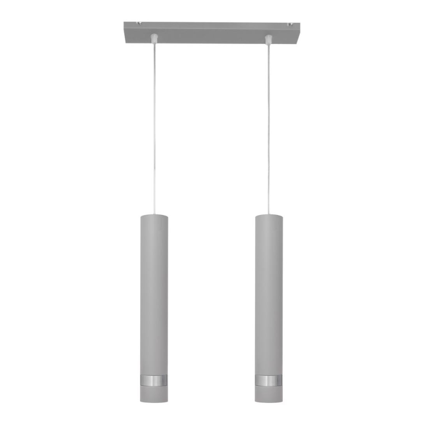 LED Chandelier on a string TUBA 2xGU10/4,8W/230V grey/shiny chrome
