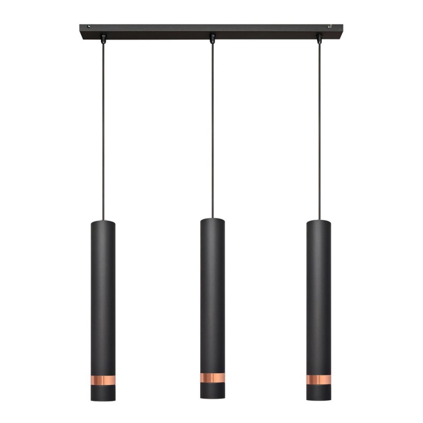 LED Chandelier on a string TUBA 3xGU10/4,8W/230V black/copper