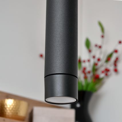 LED Chandelier on a string TUBA 3xGU10/4,8W/230V black