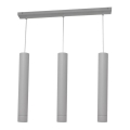 LED Chandelier on a string TUBA 3xGU10/4,8W/230V grey