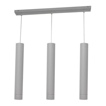 LED Chandelier on a string TUBA 3xGU10/4,8W/230V grey