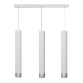 LED Chandelier on a string TUBA 3xGU10/4,8W/230V white/shiny chrome