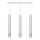 LED Chandelier on a string TUBA 3xGU10/4,8W/230V white/shiny chrome