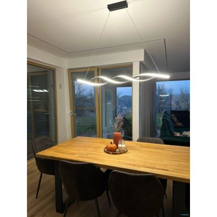 LED Chandelier on a string TWIST LED/37W/230V 4000K 120 cm black
