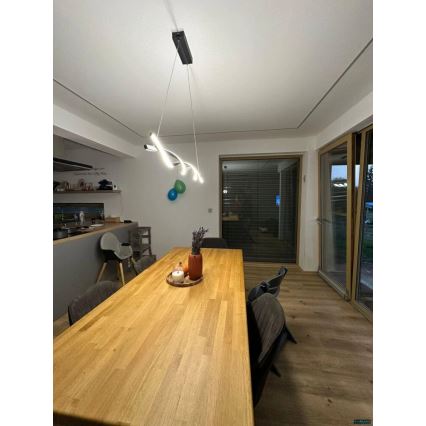 LED Chandelier on a string TWIST LED/37W/230V 4000K 120 cm black