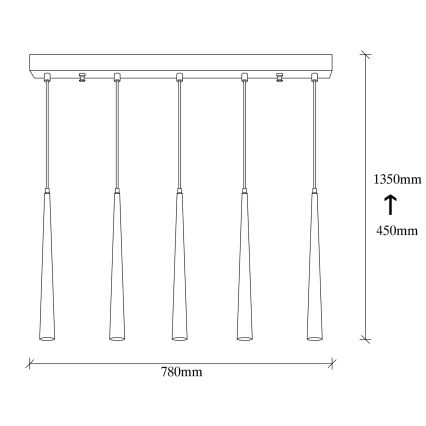 LED Chandelier on a string UGUR 5xLED/3W/230V