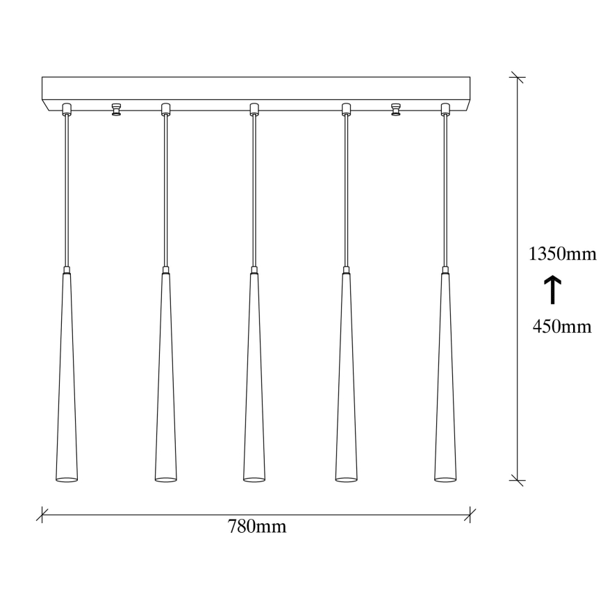 LED Chandelier on a string UGUR 5xLED/3W/230V