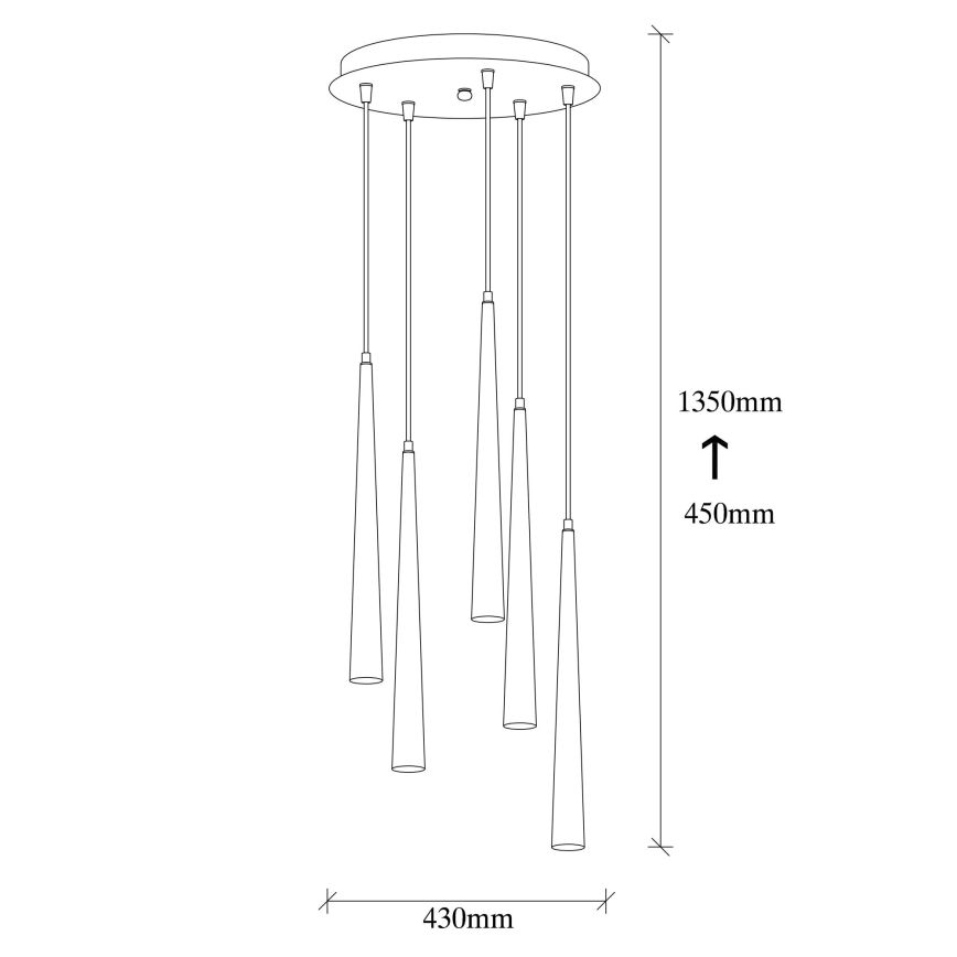 LED Chandelier on a string UGUR 5xLED/3W/230V