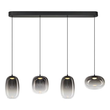 LED Chandelier on a string VASO LED/15W/230V black/smoky