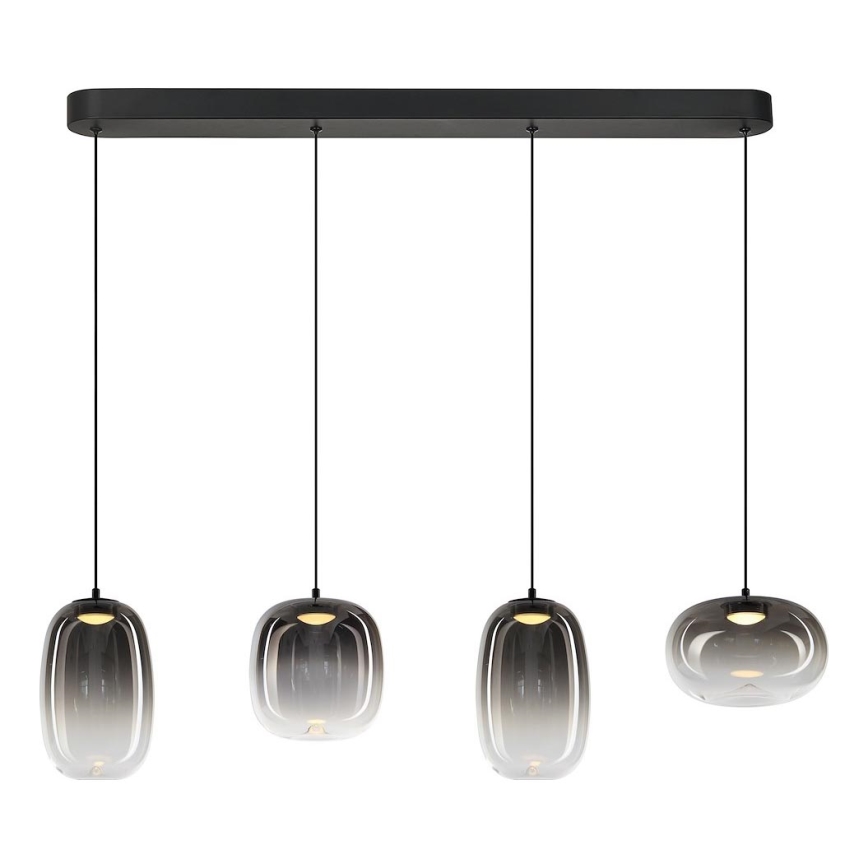 LED Chandelier on a string VASO LED/15W/230V black/smoky