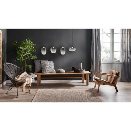 LED Chandelier on a string VASO LED/15W/230V black/smoky