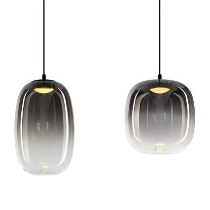 LED Chandelier on a string VASO LED/15W/230V black/smoky