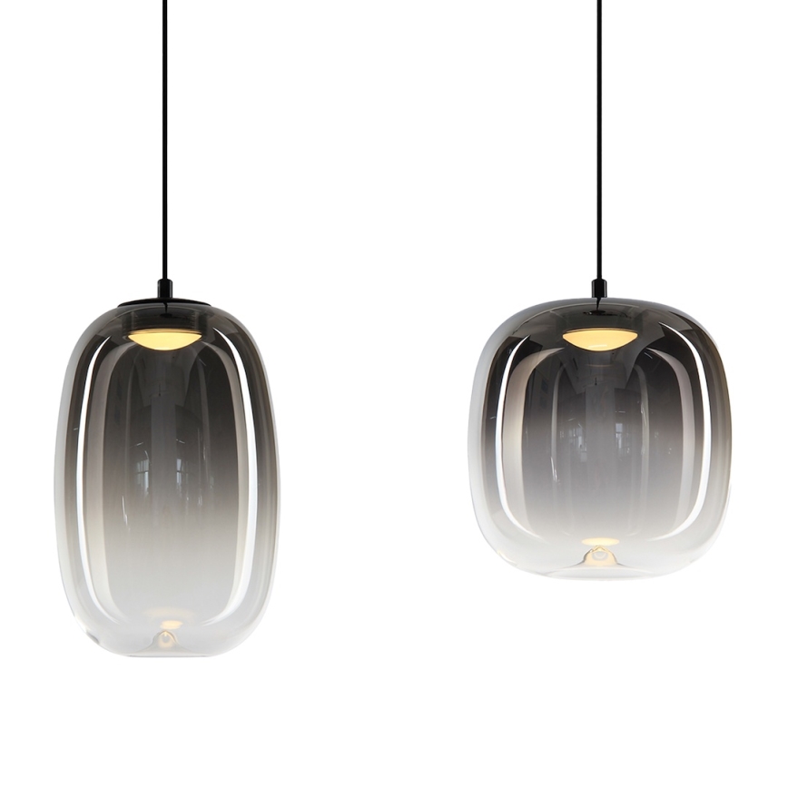 LED Chandelier on a string VASO LED/15W/230V black/smoky