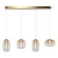 LED Chandelier on a string VASO LED/15W/230V gold/smoky