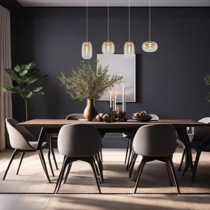 LED Chandelier on a string VASO LED/15W/230V gold/smoky