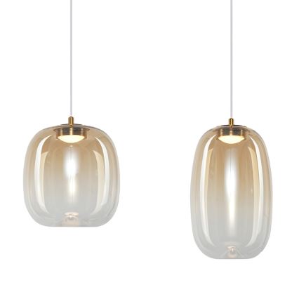 LED Chandelier on a string VASO LED/15W/230V gold/smoky