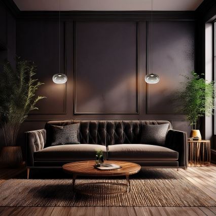 LED Chandelier on a string VASO LED/4W/230V d. 18 cm black/smoky