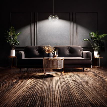 LED Chandelier on a string VASO LED/4W/230V d. 18 cm black/smoky