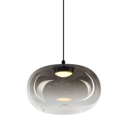 LED Chandelier on a string VASO LED/4W/230V d. 18 cm black/smoky