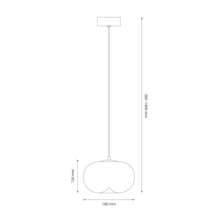 LED Chandelier on a string VASO LED/4W/230V d. 18 cm black/smoky