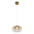 LED Chandelier on a string VASO LED/4W/230V d. 18 cm gold/smoky