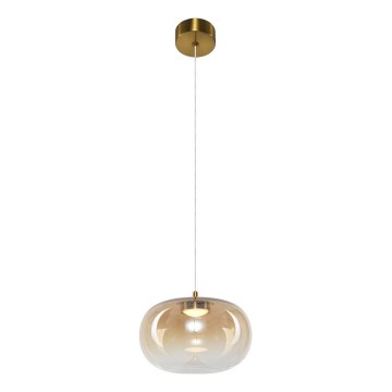 LED Chandelier on a string VASO LED/4W/230V d. 18 cm gold/smoky