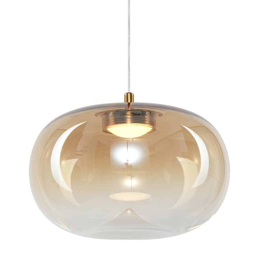 LED Chandelier on a string VASO LED/4W/230V d. 18 cm gold/smoky