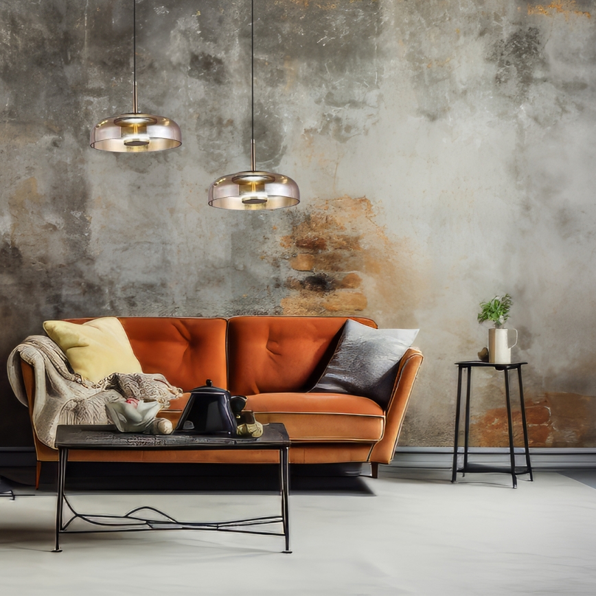 LED Chandelier on a string VETRO LED/6W/230V d. 23 cm beige/black