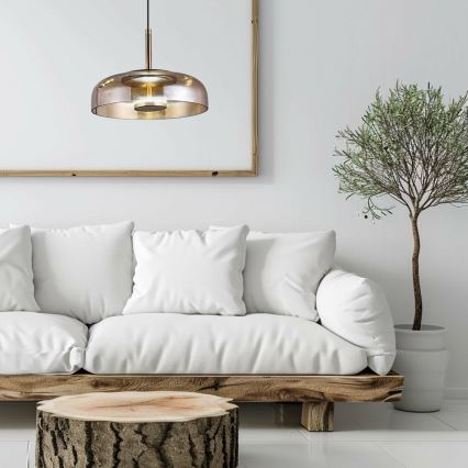 LED Chandelier on a string VETRO LED/6W/230V d. 23 cm beige/black
