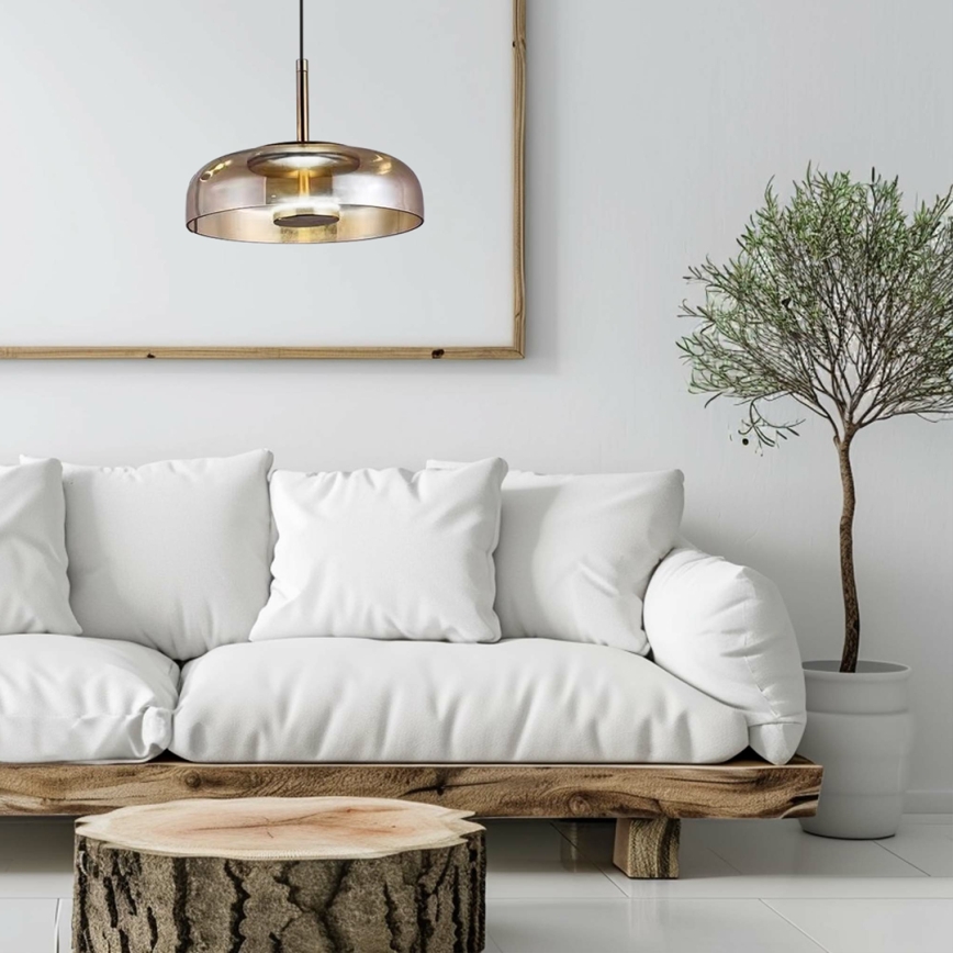 LED Chandelier on a string VETRO LED/6W/230V d. 23 cm beige/black