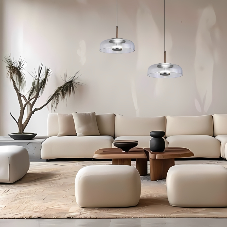 LED Chandelier on a string VETRO LED/6W/230V d. 23 cm grey/black
