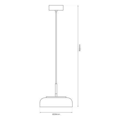 LED Chandelier on a string VETRO LED/6W/230V d. 23 cm grey/black