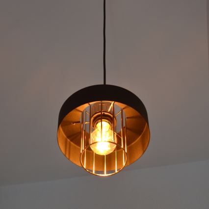 LED Chandelier on a string VOLTA 2xE27/15W/230V black/gold