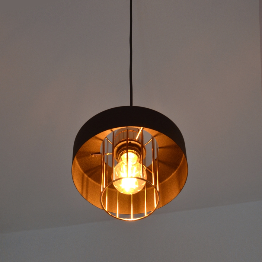 LED Chandelier on a string VOLTA 2xE27/15W/230V black/gold