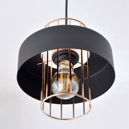 LED Chandelier on a string VOLTA 2xE27/15W/230V black/gold