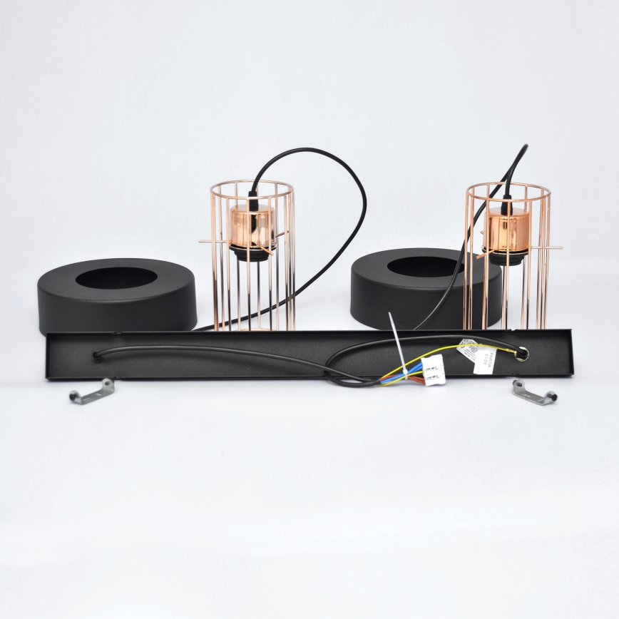 LED Chandelier on a string VOLTA 2xE27/15W/230V black/gold