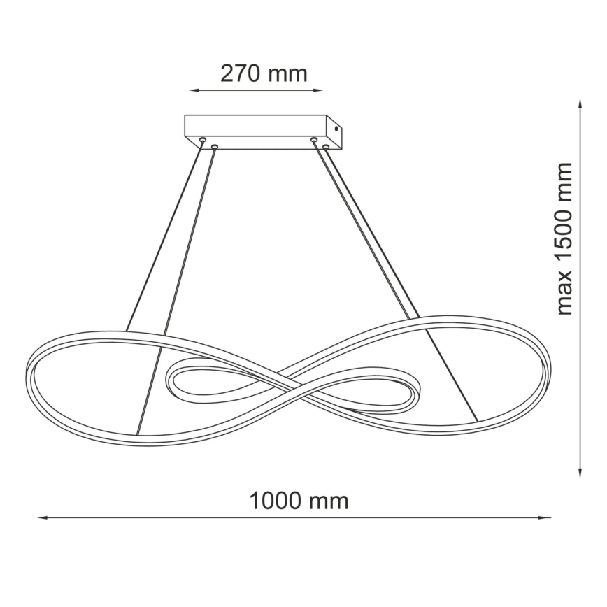 LED Chandelier on a string ZUMBA LED/50W/230V gold