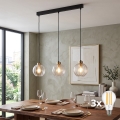 LED Chandelier on Cable DEVI 3xE27/15W/230V Black/Clear