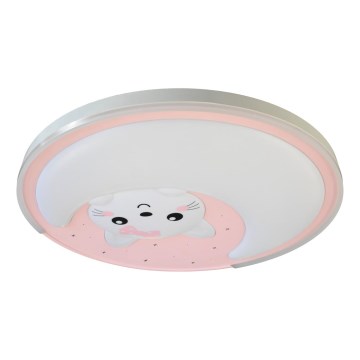 LED Children's ceiling light MOONCAT LED/34W/230V pink