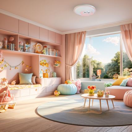 LED Children's ceiling light MOONCAT LED/34W/230V pink