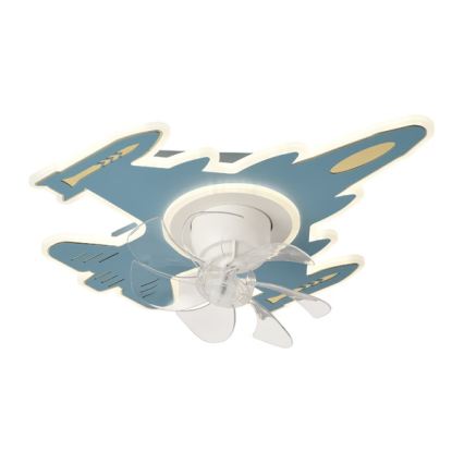 Kids' Dimmable LED Ceiling Light with Fan LED/63W/230V 3000/4000/6000K 68x57 cm Blue + Remote Control