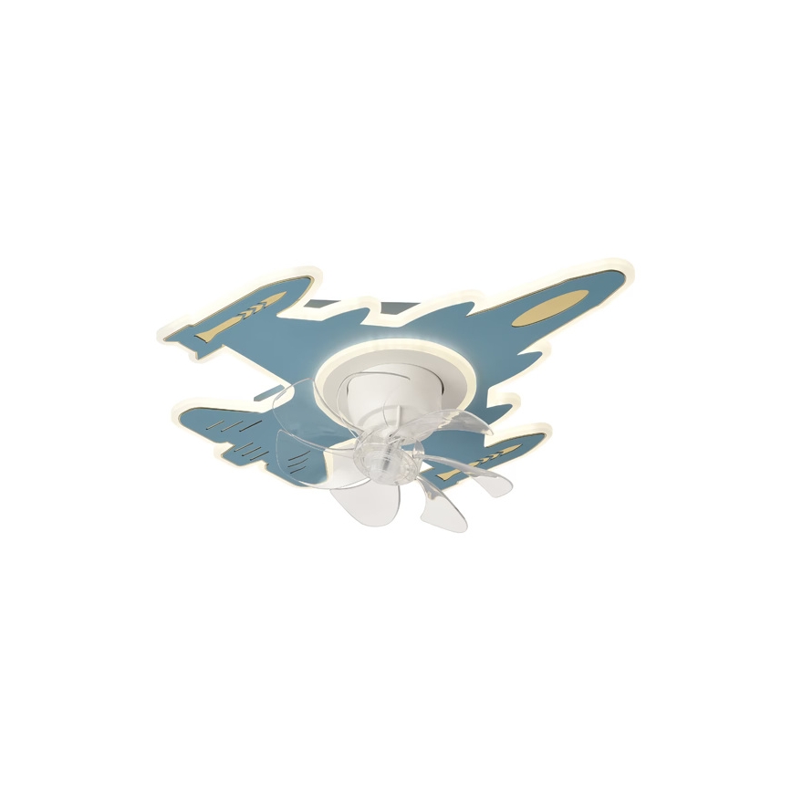 Kids' Dimmable LED Ceiling Light with Fan LED/63W/230V 3000/4000/6000K 68x57 cm Blue + Remote Control