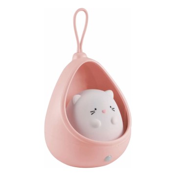 LED Children's orientation light with sensor KITTY LED/0,5W/5V USB 1200 mAh pink