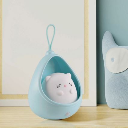 LED Children's orientation light with sensor KITTY LED/0,5W/5V USB 1200 mAh blue