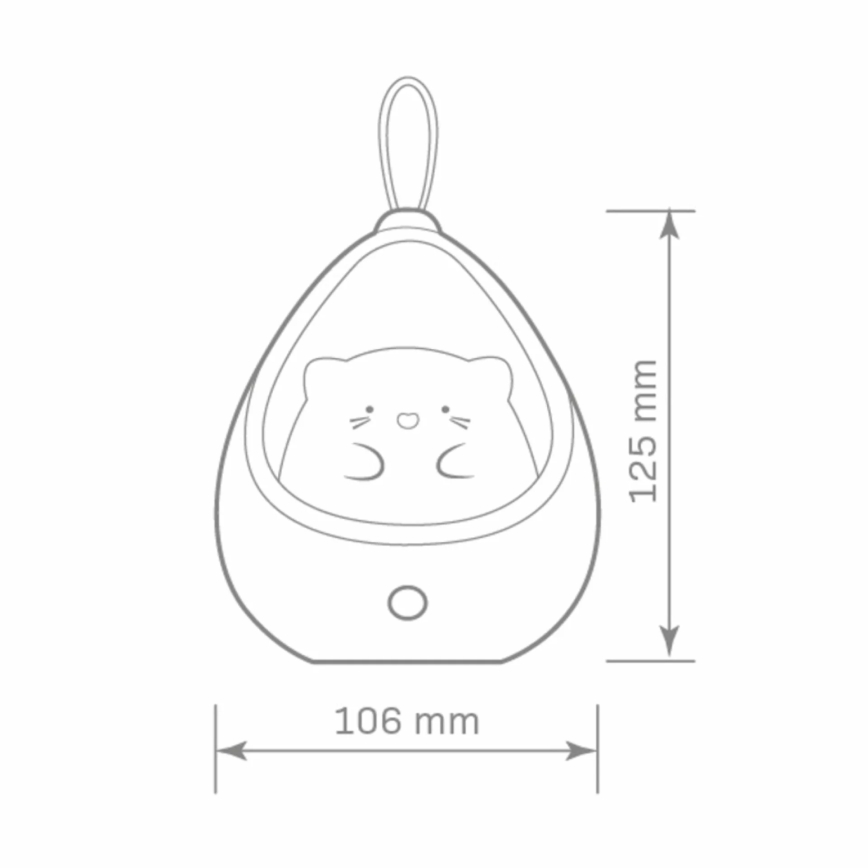 LED Children's orientation light with sensor KITTY LED/0,5W/5V USB 1200 mAh blue